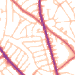 Daytime road noise heatmap for NW11 0LP