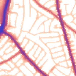 Daytime road noise heatmap for NW11 0LT