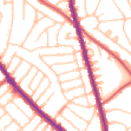 Daytime road noise heatmap for NW11 0LY