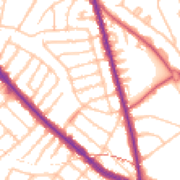 Daytime road noise heatmap for NW11 0PE