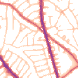 Daytime road noise heatmap for NW11 0PY
