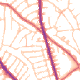 Daytime road noise heatmap for NW11 0QA