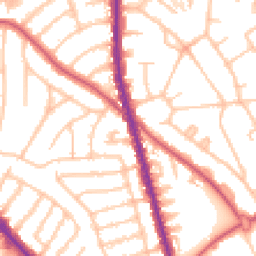 Daytime road noise heatmap for NW11 0QB