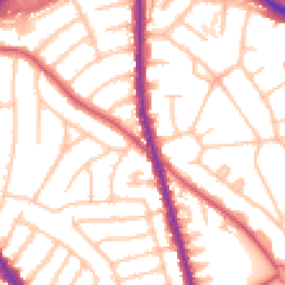 Daytime road noise heatmap for NW11 0QR