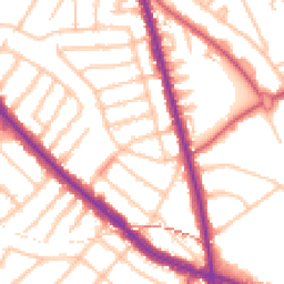 Daytime road noise heatmap for NW11 0SA