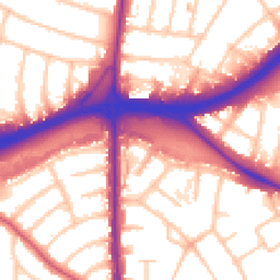 Daytime road noise heatmap for NW11 6AL