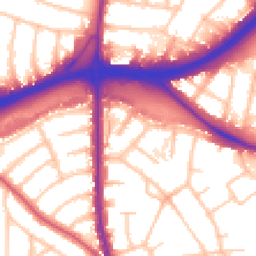 Daytime road noise heatmap for NW11 6AN