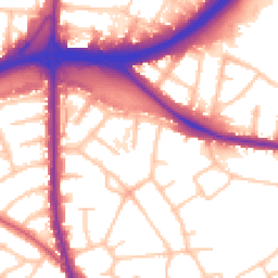 Daytime road noise heatmap for NW11 6AT