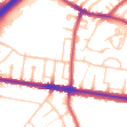 Daytime road noise heatmap for NW11 6EH