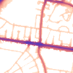 Daytime road noise heatmap for NW11 6JX