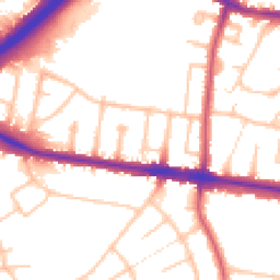 Daytime road noise heatmap for NW11 6LT