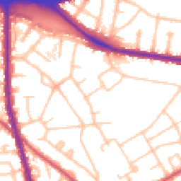 Daytime road noise heatmap for NW11 6RE