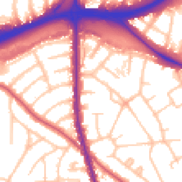 Daytime road noise heatmap for NW11 6XU