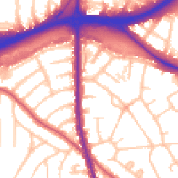 Daytime road noise heatmap for NW11 6YB