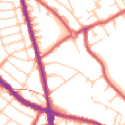 Daytime road noise heatmap for NW11 7BS
