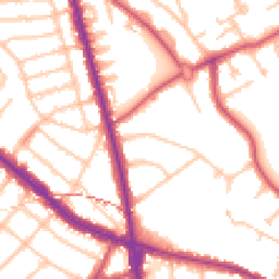 Daytime road noise heatmap for NW11 7BT