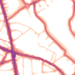 Daytime road noise heatmap for NW11 7ED