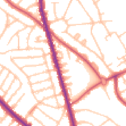 Daytime road noise heatmap for NW11 7EN