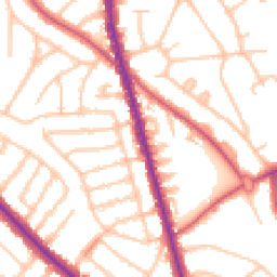 Daytime road noise heatmap for NW11 7ES