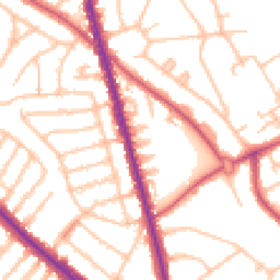 Daytime road noise heatmap for NW11 7ET