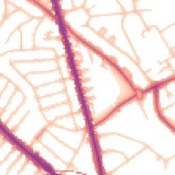Daytime road noise heatmap for NW11 7EU