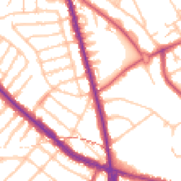 Daytime road noise heatmap for NW11 7EY