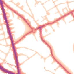 Daytime road noise heatmap for NW11 7LD