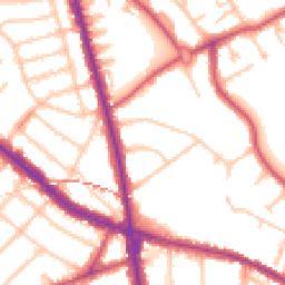 Daytime road noise heatmap for NW11 7NR