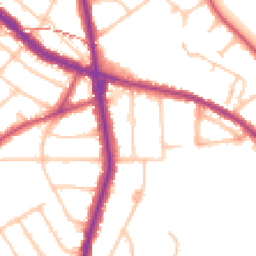 Daytime road noise heatmap for NW11 7QH