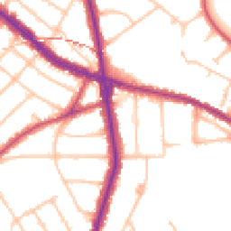 Daytime road noise heatmap for NW11 7RX