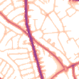 Daytime road noise heatmap for NW11 7TP
