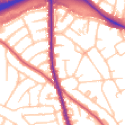 Daytime road noise heatmap for NW11 7XE