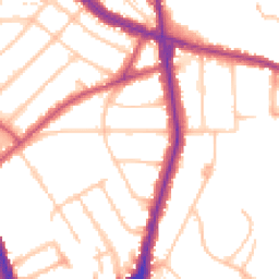 Daytime road noise heatmap for NW11 8AG
