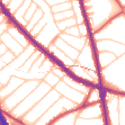 Daytime road noise heatmap for NW11 8HB