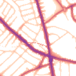 Daytime road noise heatmap for NW11 8JL