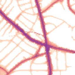 Daytime road noise heatmap for NW11 8LA