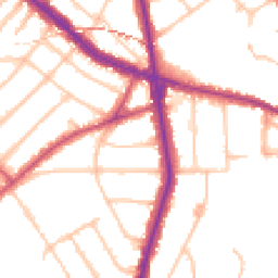 Daytime road noise heatmap for NW11 8ND