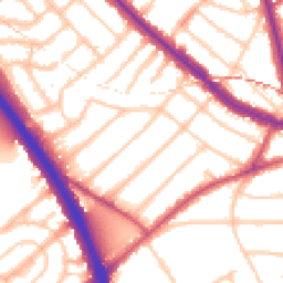 Daytime road noise heatmap for NW11 8NX