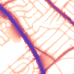 Daytime road noise heatmap for NW11 8PS