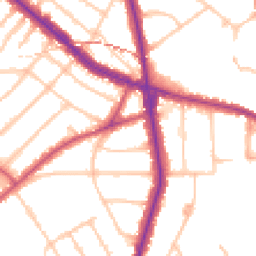 Daytime road noise heatmap for NW11 8SA