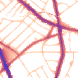 Daytime road noise heatmap for NW11 8SB