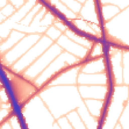 Daytime road noise heatmap for NW11 8SD