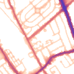 Daytime road noise heatmap for NW11 8SF