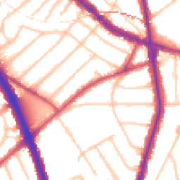 Daytime road noise heatmap for NW11 8SG