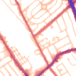 Daytime road noise heatmap for NW11 8SX
