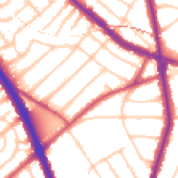 Daytime road noise heatmap for NW11 8TE
