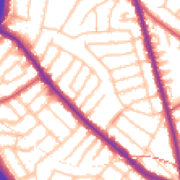 Daytime road noise heatmap for NW11 9AJ