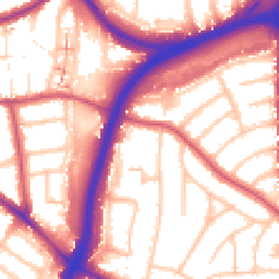 Daytime road noise heatmap for NW11 9BB