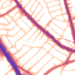 Daytime road noise heatmap for NW11 9BJ