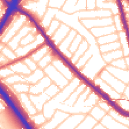 Daytime road noise heatmap for NW11 9BY